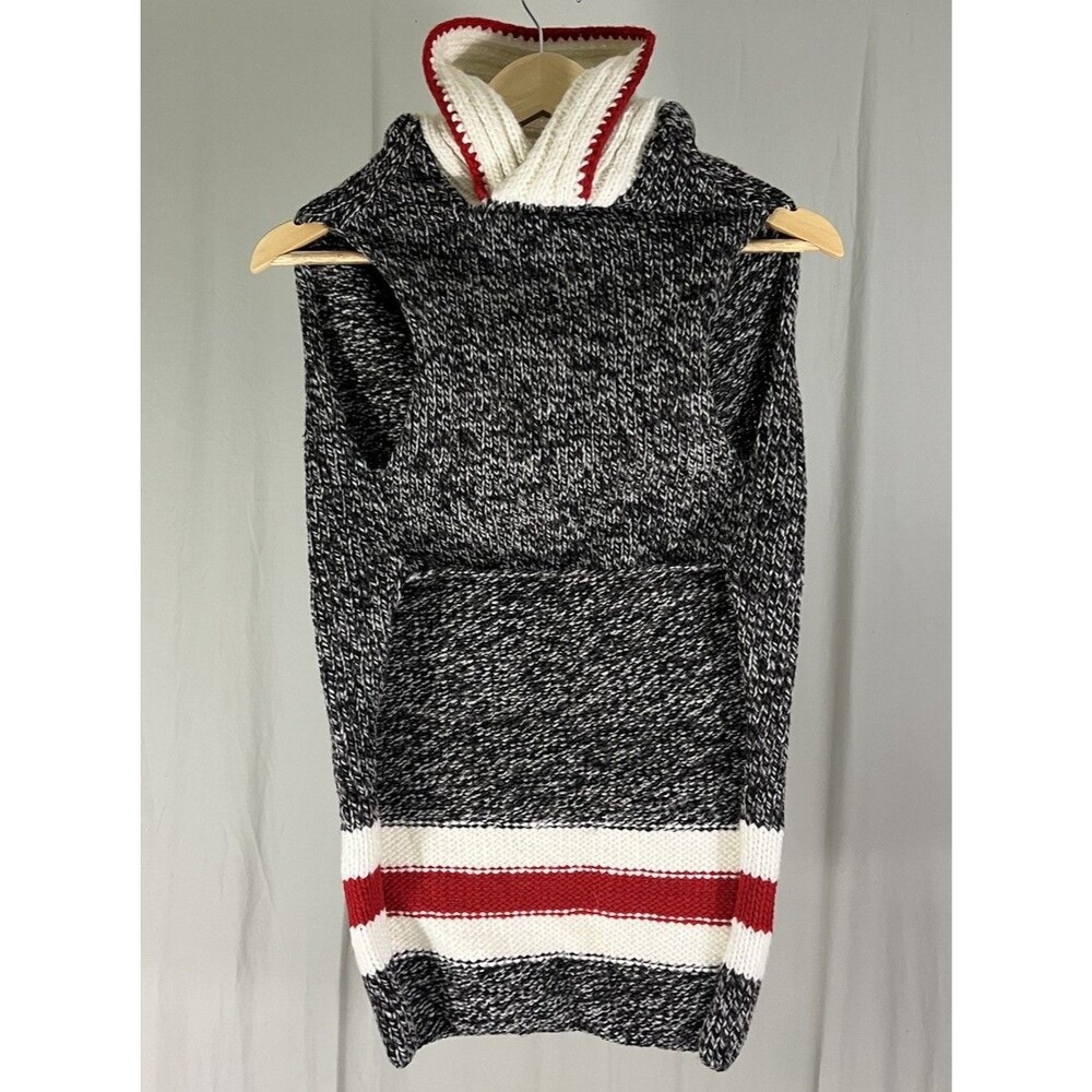 Chilly Dog Boyfriend Dog Sweater XL/XXL 100% Wool Black White & Red Preppy Cute